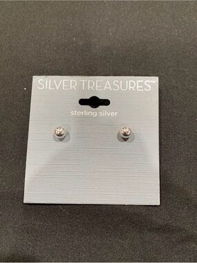 Sterling Silver Ball Stud Earrings - Silver